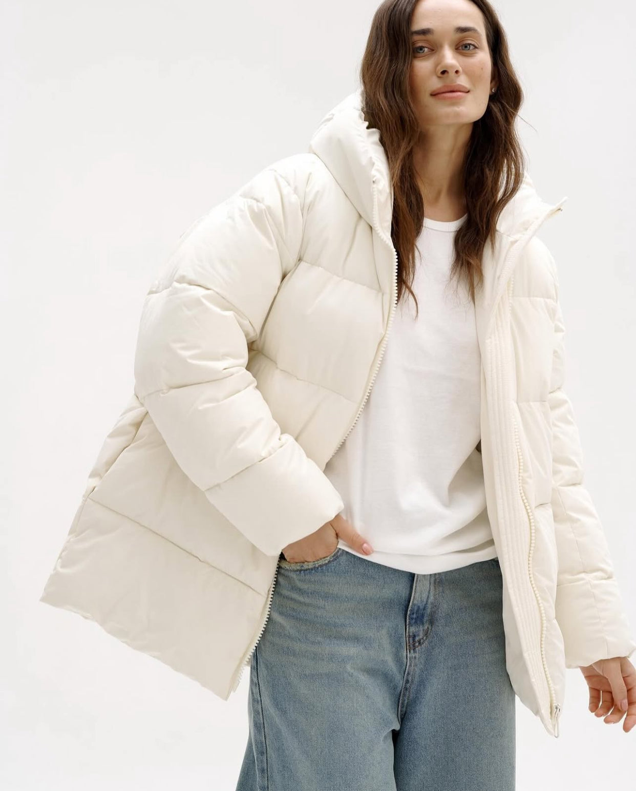 Oversized White Puffer Coat