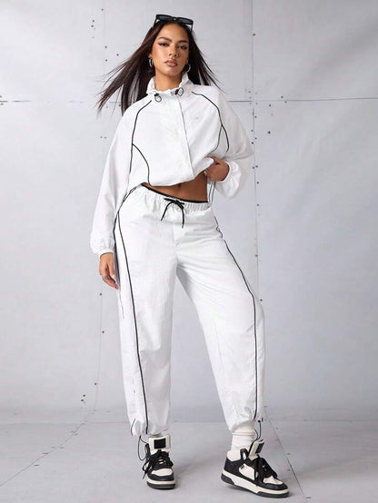 Retro Piping Tracksuit - White