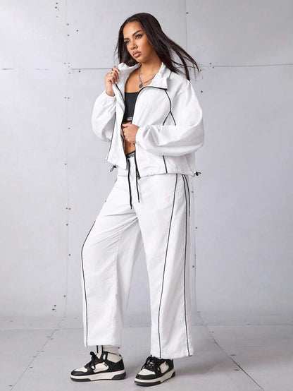 Retro Piping Tracksuit - White