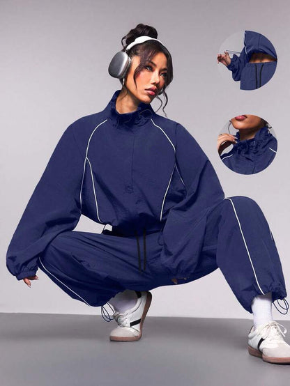 Retro Piping Tracksuit - Blue