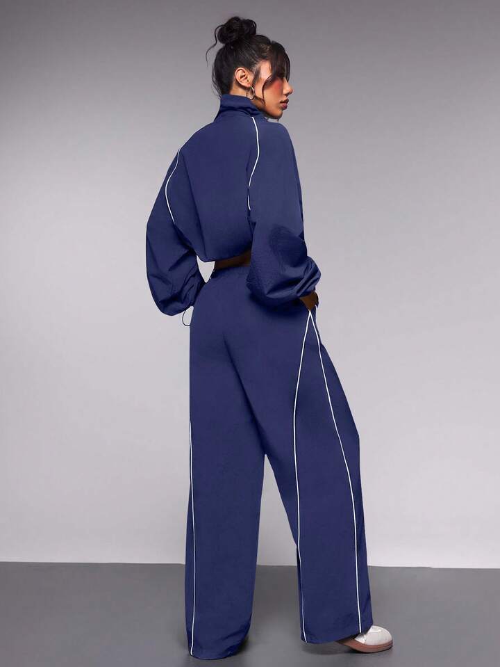 Retro Piping Tracksuit - Blue