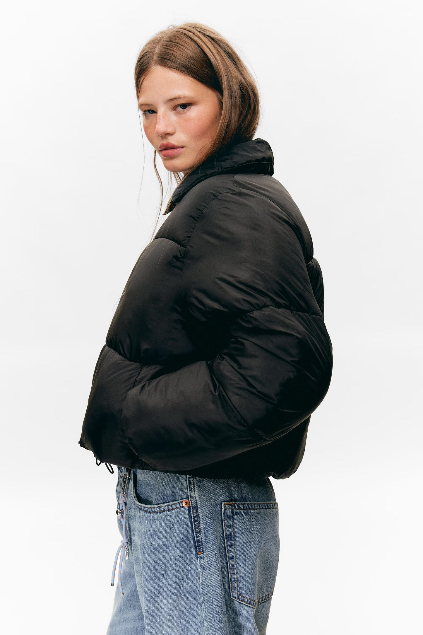 Crop-Collar Puffer