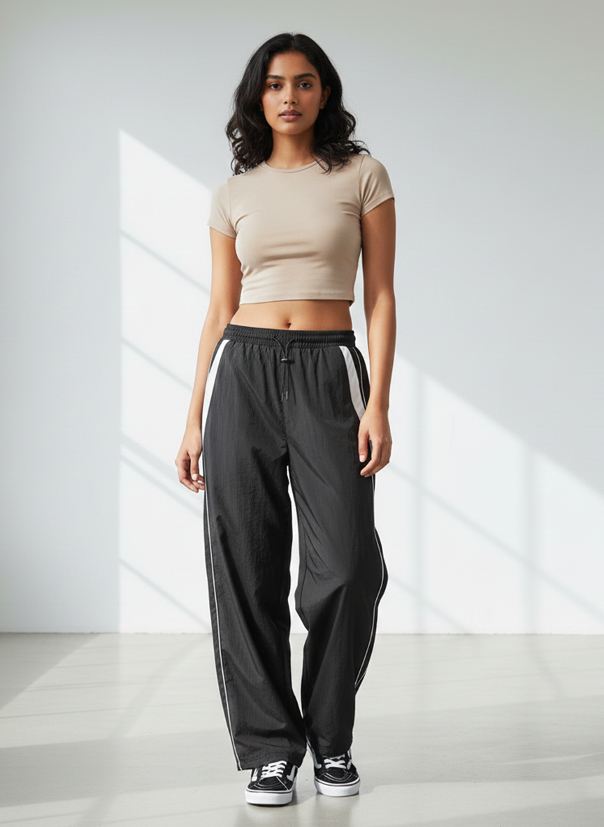 Black Panel Pants