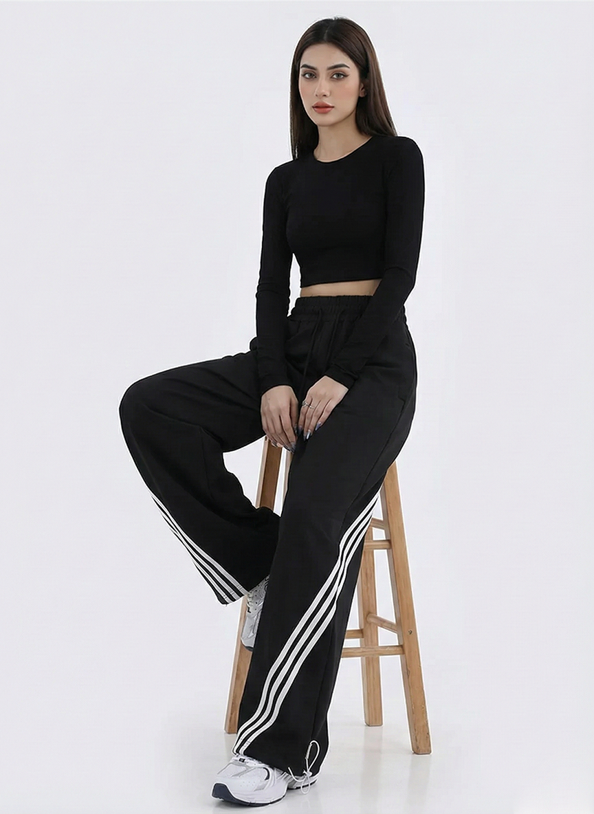 Black Stripes Pants