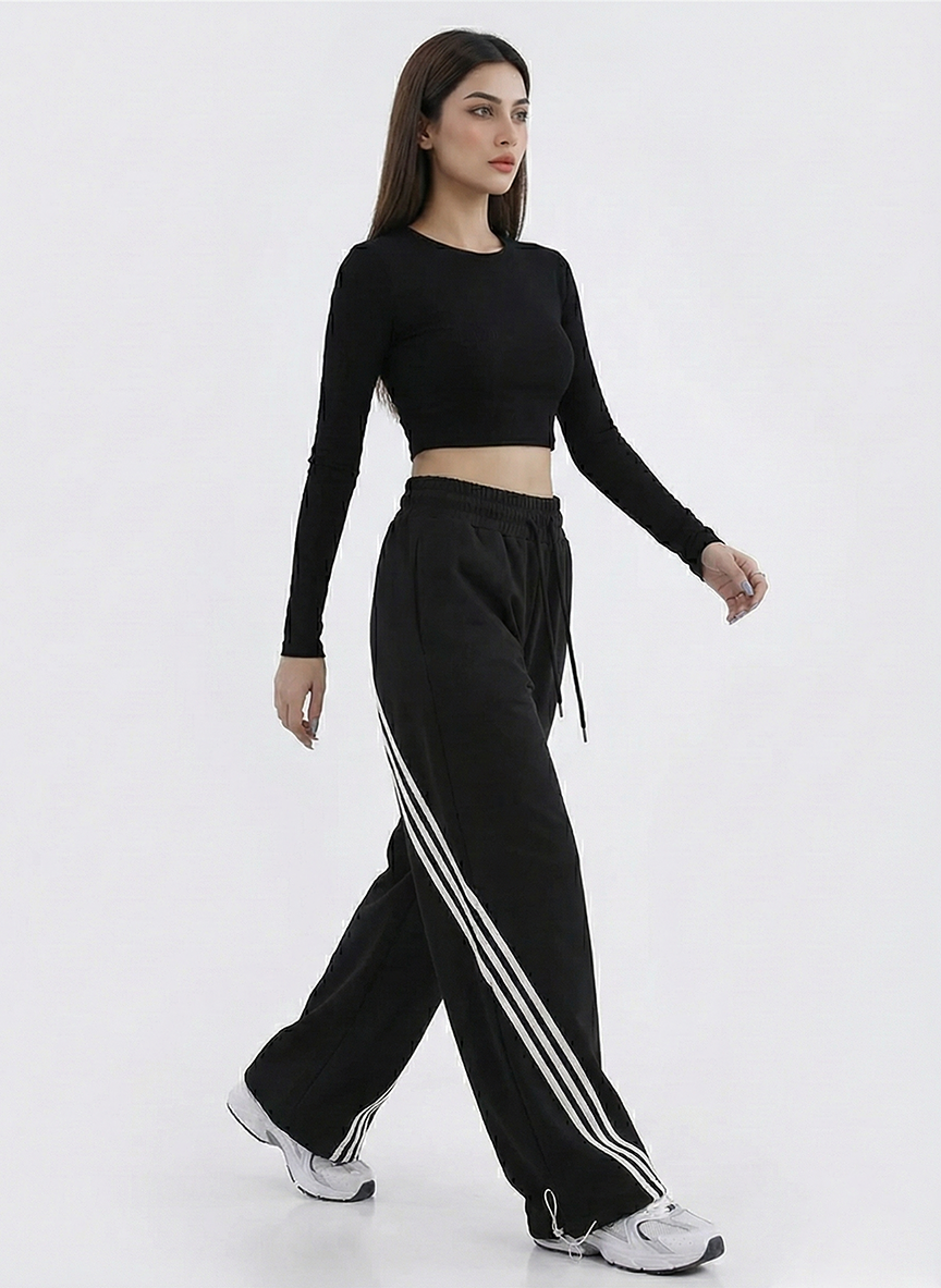 Black Stripes Pants