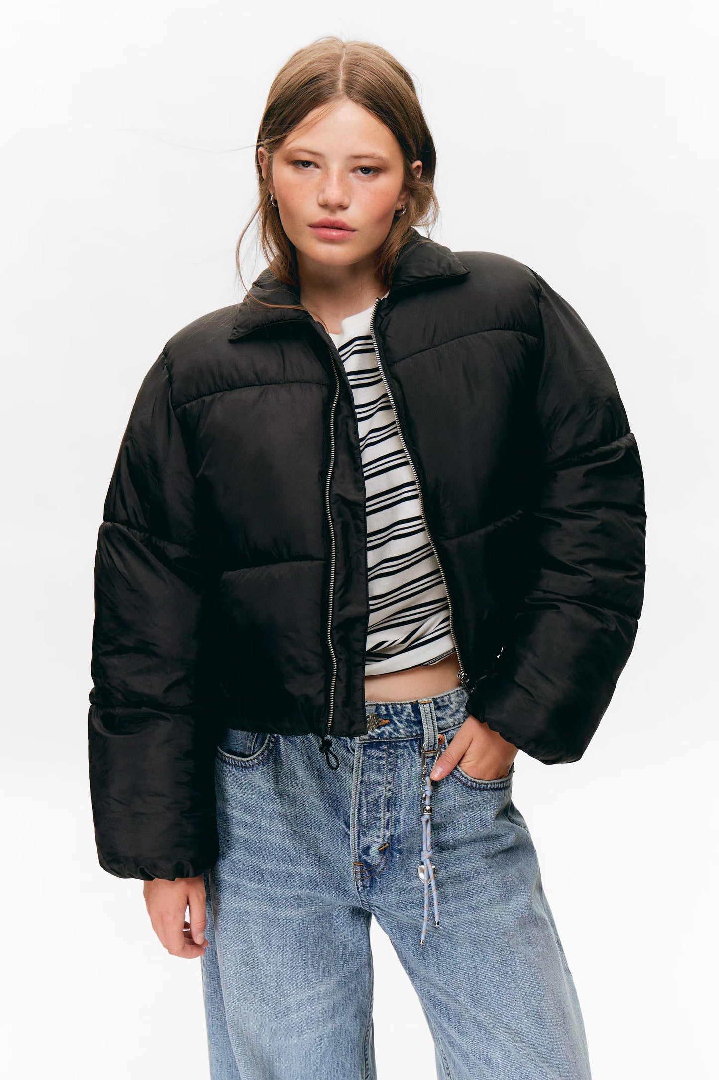 Crop-Collar Puffer