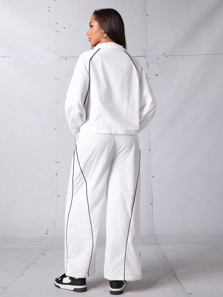 Retro Piping Tracksuit - White