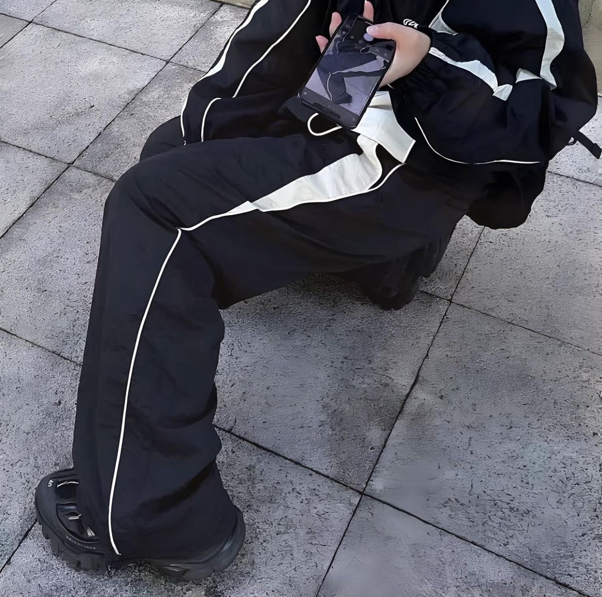 Black Panel Pants